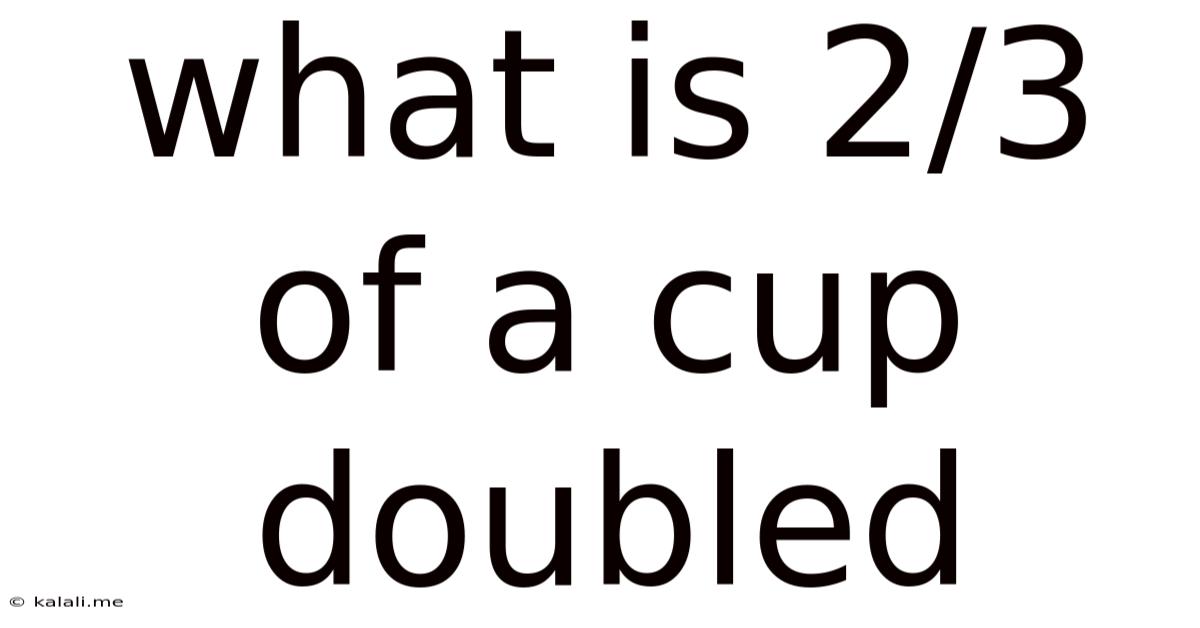 What Is 2/3 Of A Cup Doubled