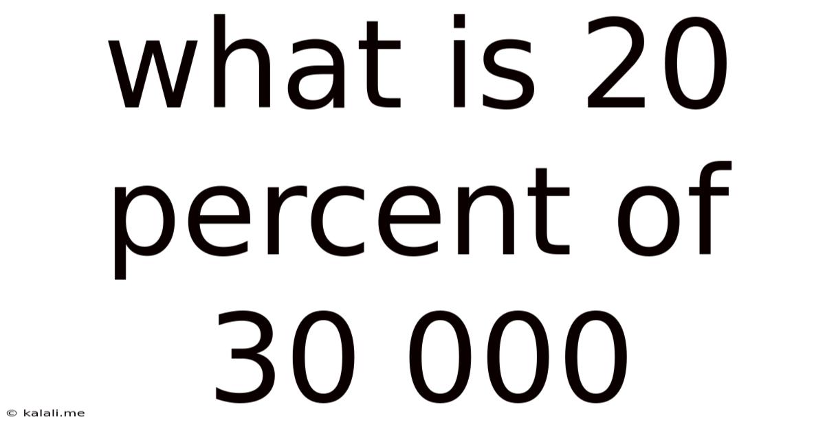 What Is 20 Percent Of 30 000