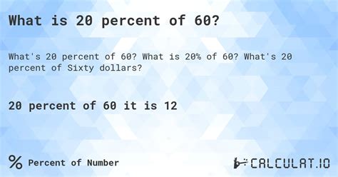 What Is 20 Percent Of 60.00