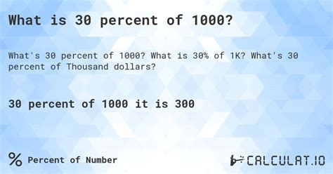 What Is 30 Percent Of 1000