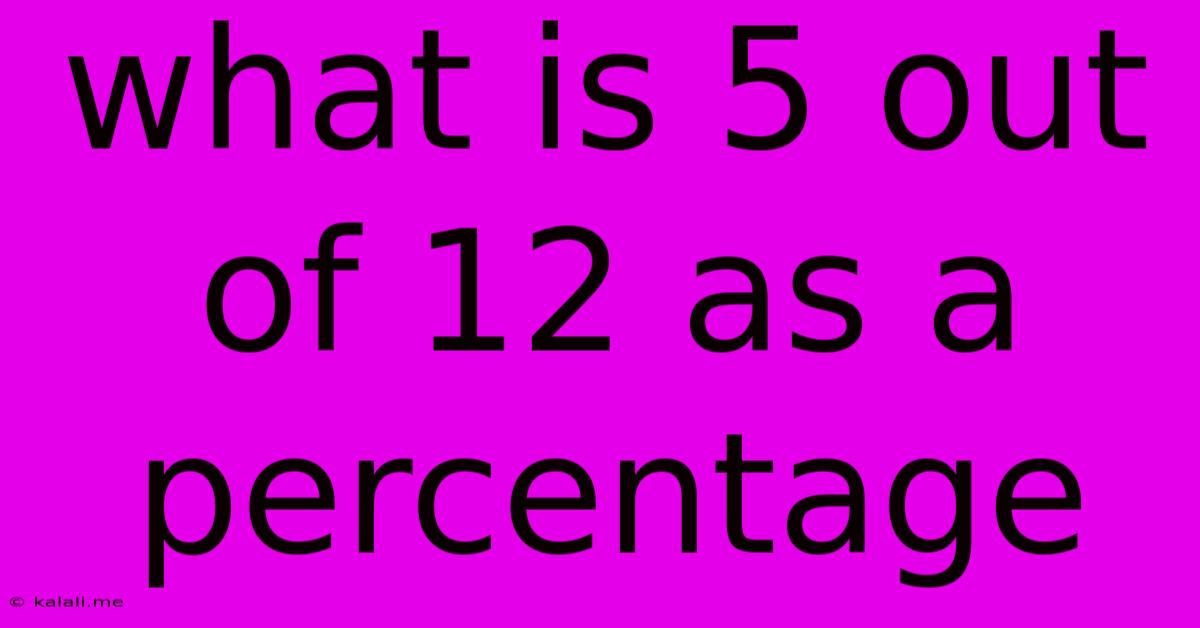 What Is 5 Out Of 12 As A Percentage