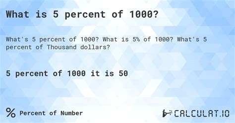 What Is 5 Percent Of 1000