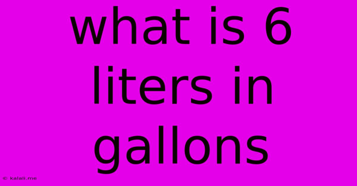 What Is 6 Liters In Gallons