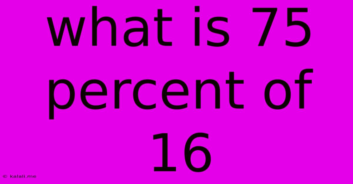 What Is 75 Percent Of 16