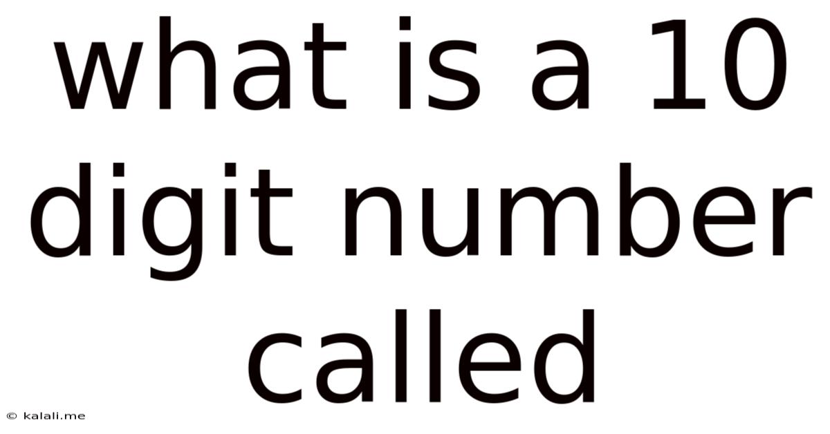 What Is A 10 Digit Number Called
