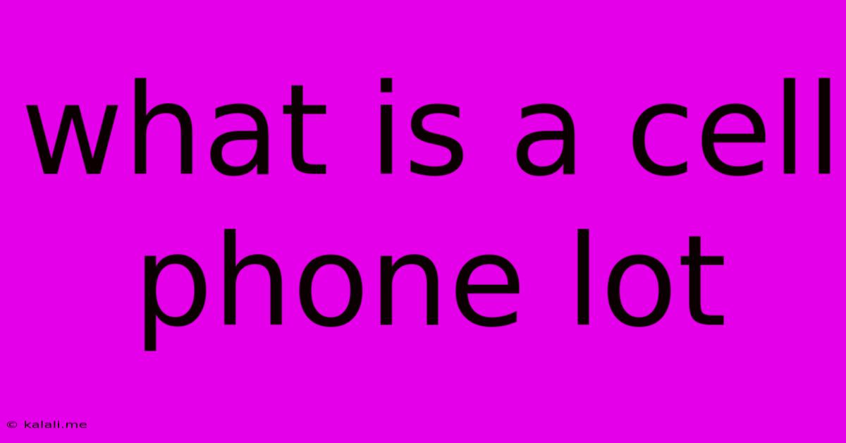What Is A Cell Phone Lot