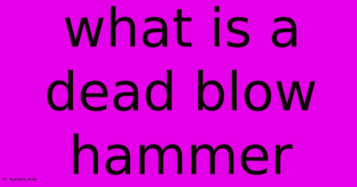 What Is A Dead Blow Hammer