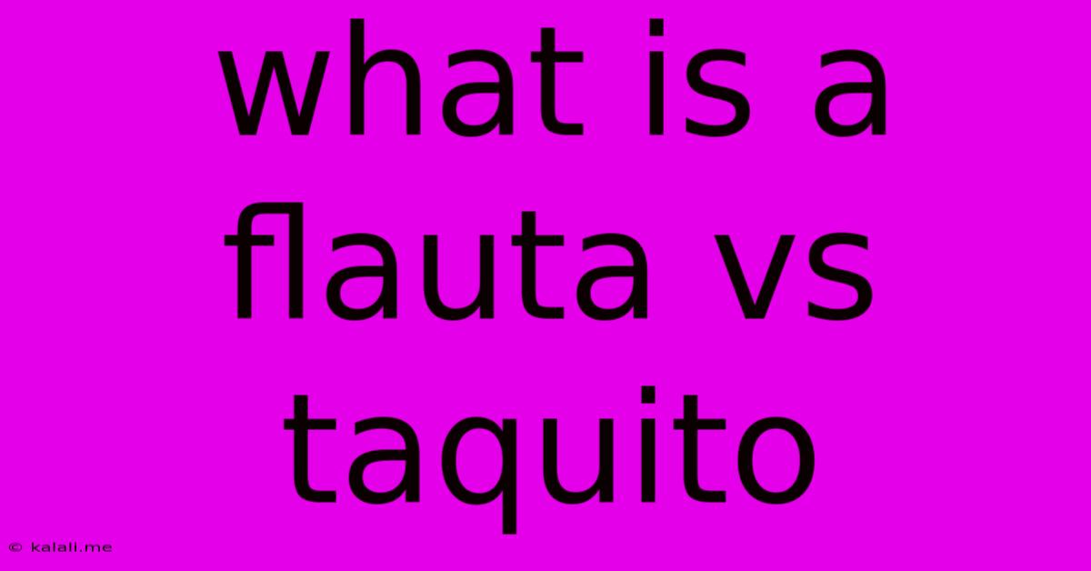 What Is A Flauta Vs Taquito