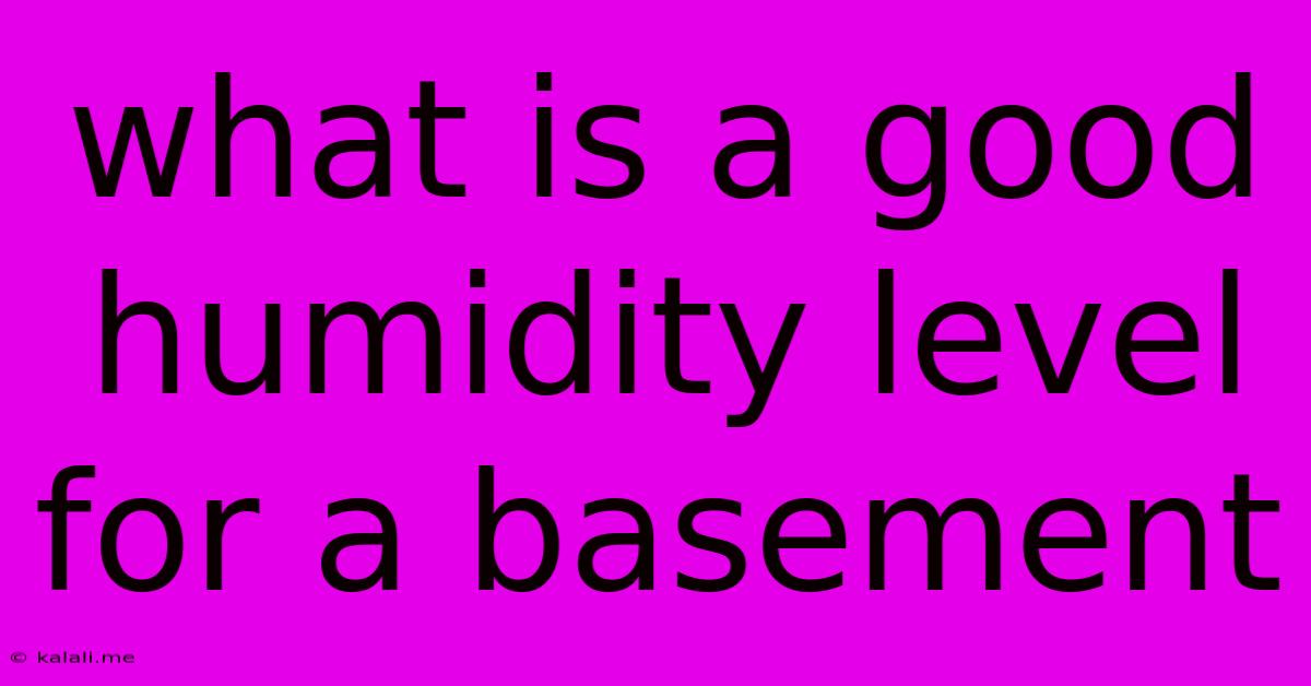 What Is A Good Humidity Level For A Basement