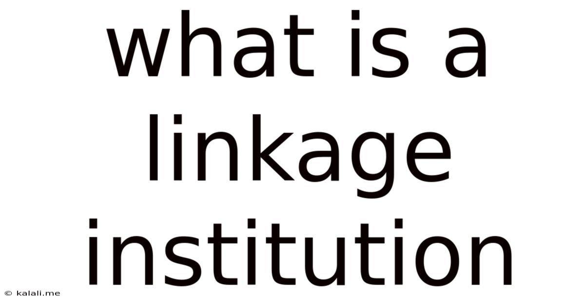 What Is A Linkage Institution