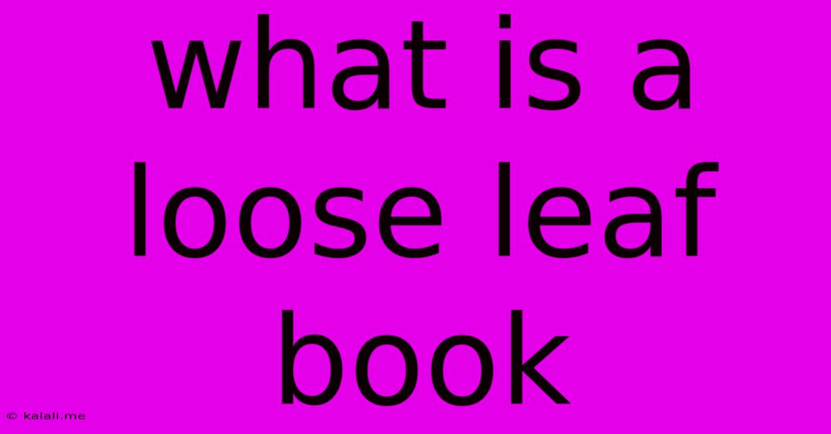 What Is A Loose Leaf Book