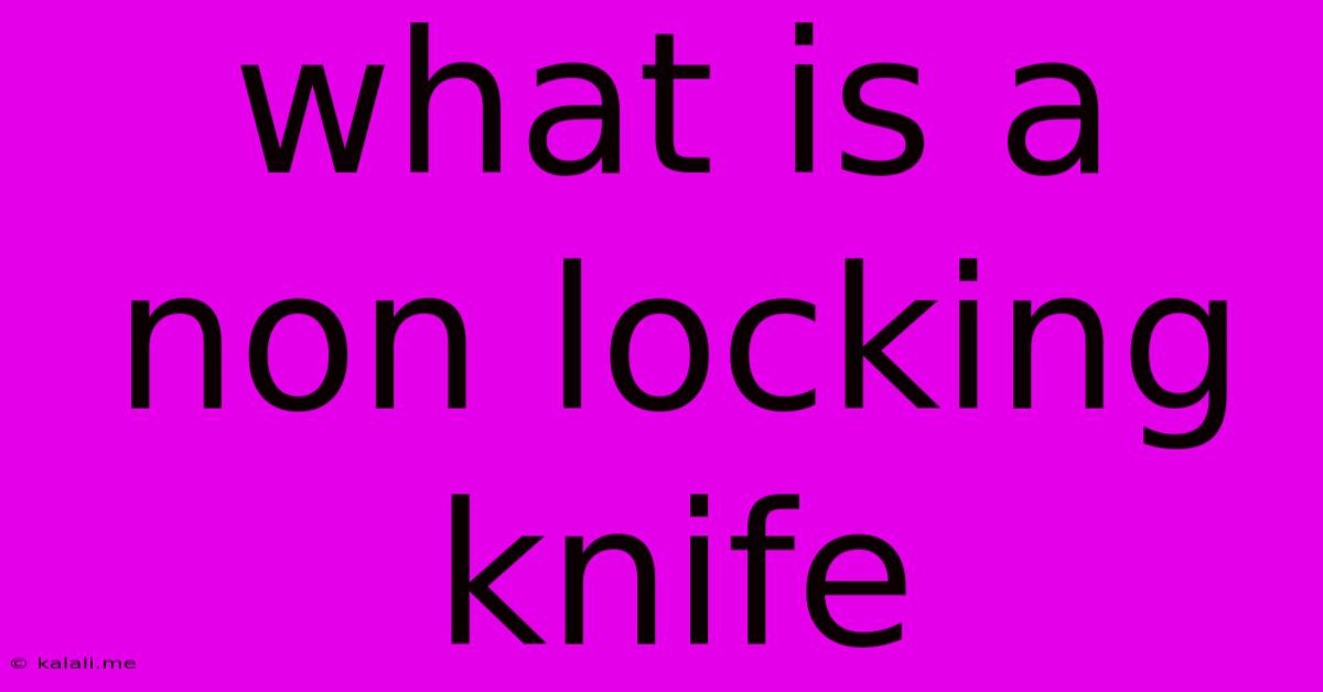 What Is A Non Locking Knife