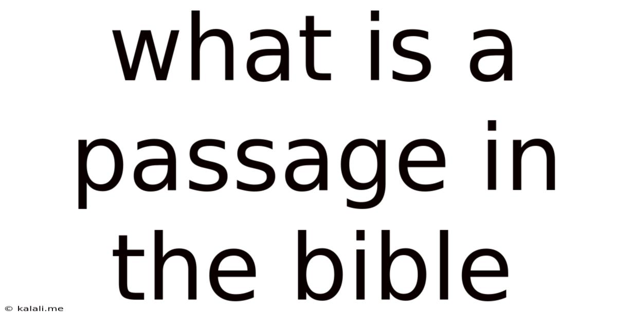 What Is A Passage In The Bible