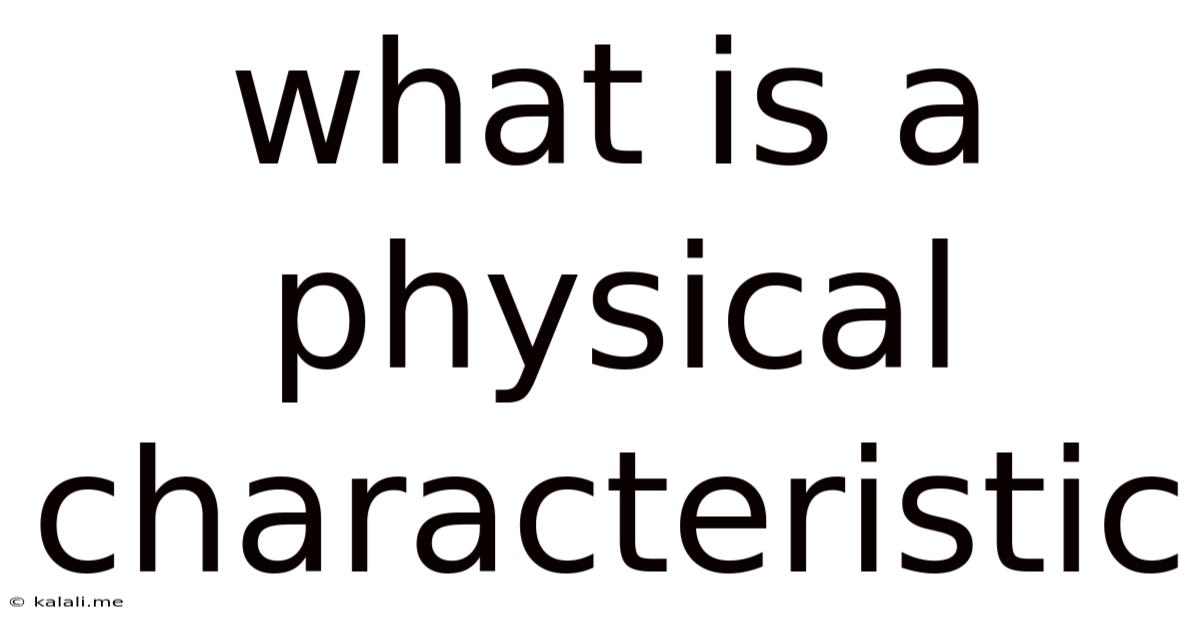 What Is A Physical Characteristic
