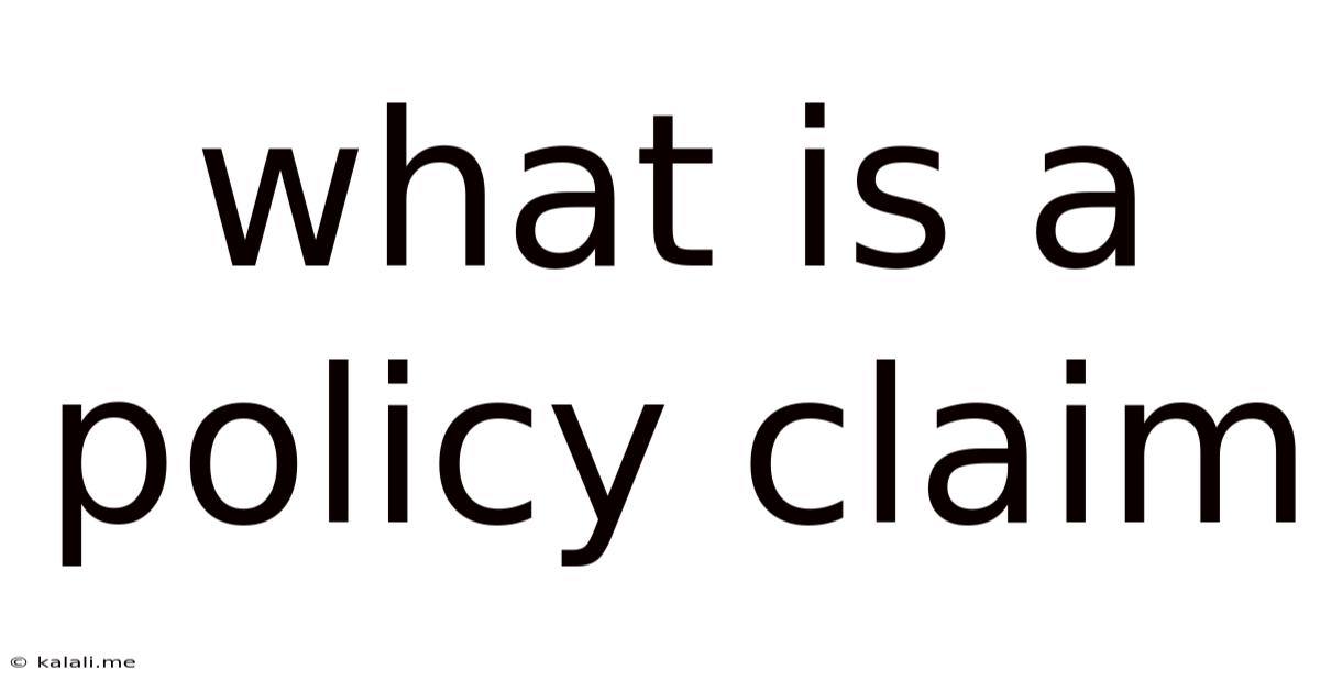 What Is A Policy Claim