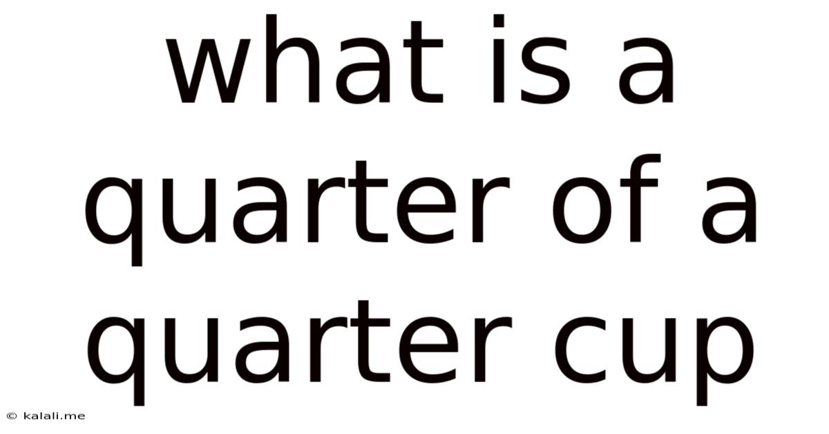 What Is A Quarter Of A Quarter Cup