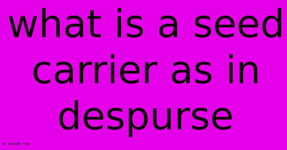 What Is A Seed Carrier As In Despurse