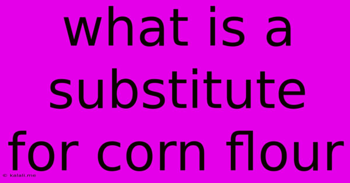 What Is A Substitute For Corn Flour