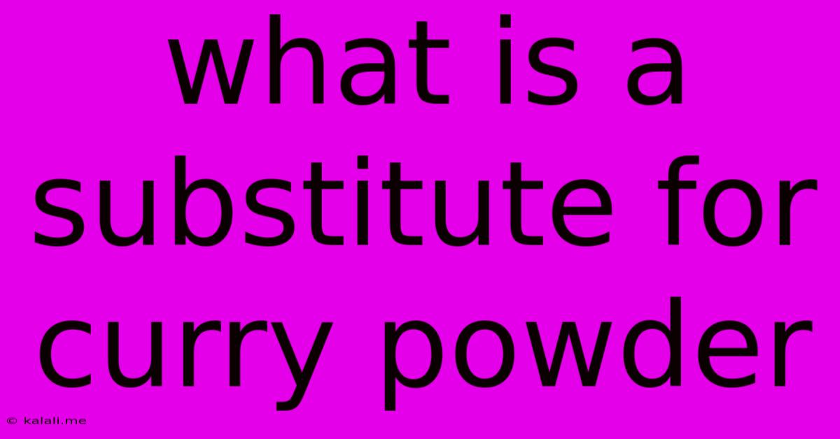What Is A Substitute For Curry Powder