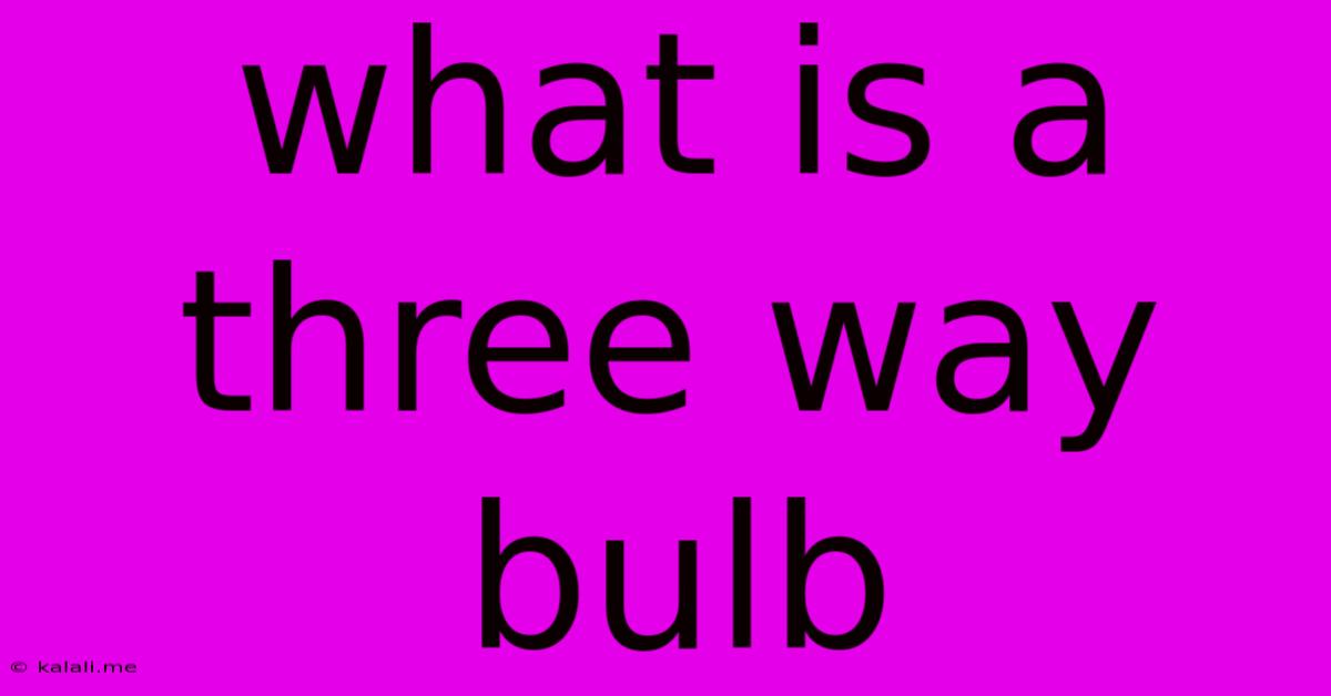 What Is A Three Way Bulb