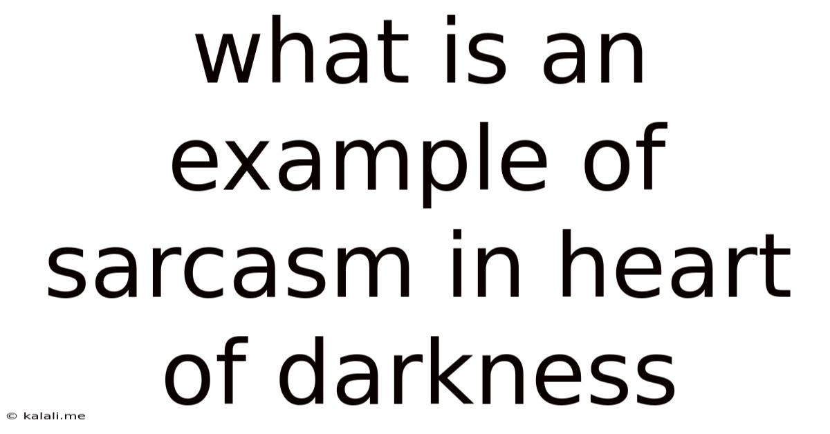 What Is An Example Of Sarcasm In Heart Of Darkness