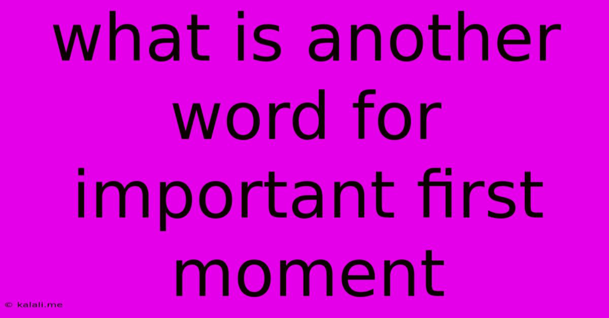 What Is Another Word For Important First Moment