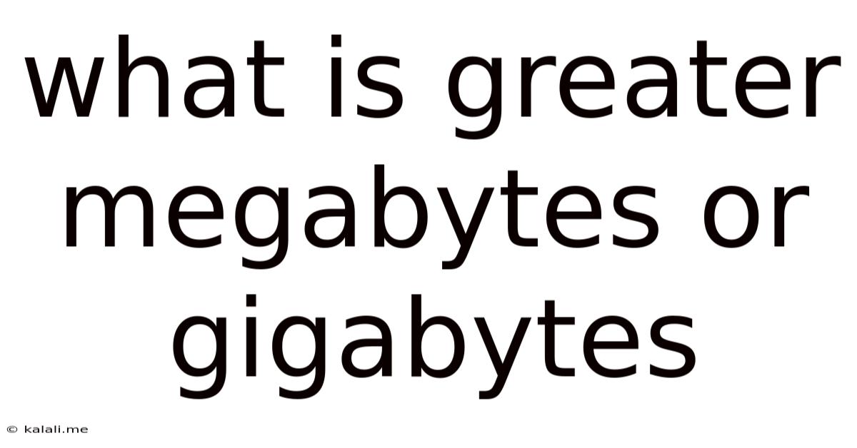 What Is Greater Megabytes Or Gigabytes
