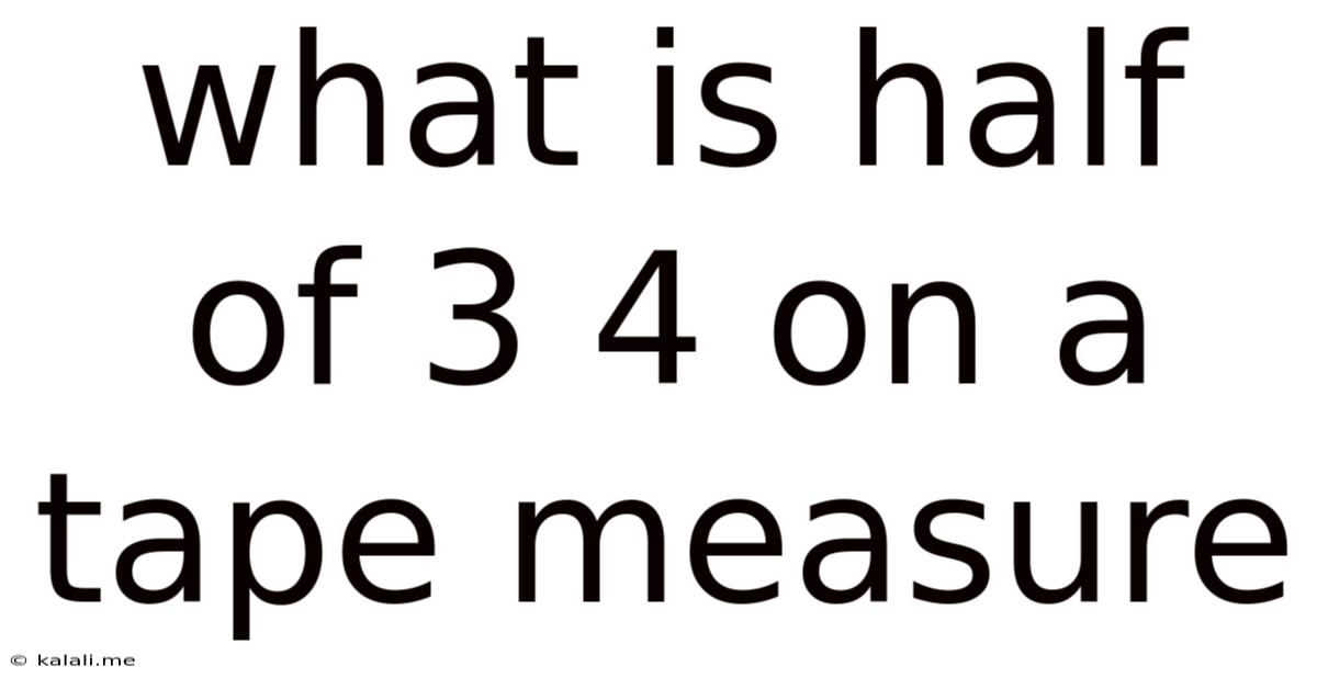 What Is Half Of 3 4 On A Tape Measure