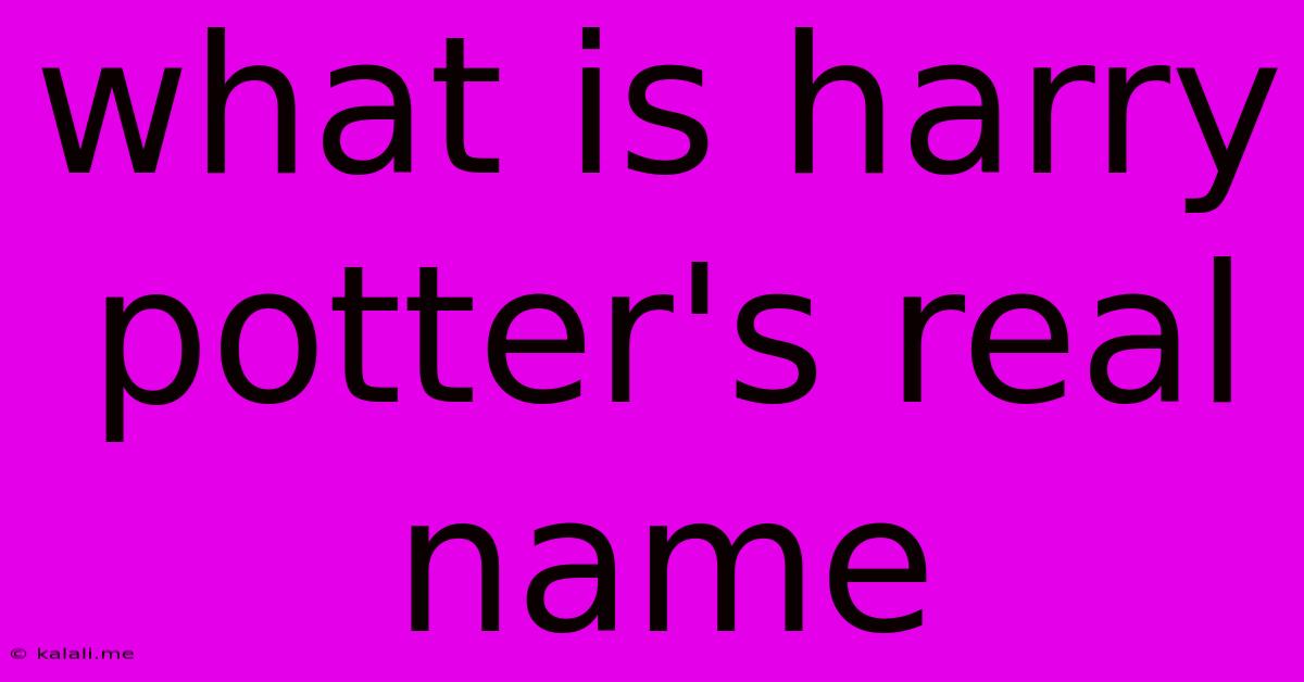 What Is Harry Potter's Real Name