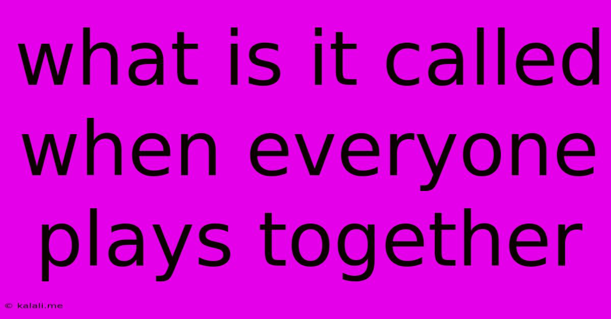 What Is It Called When Everyone Plays Together