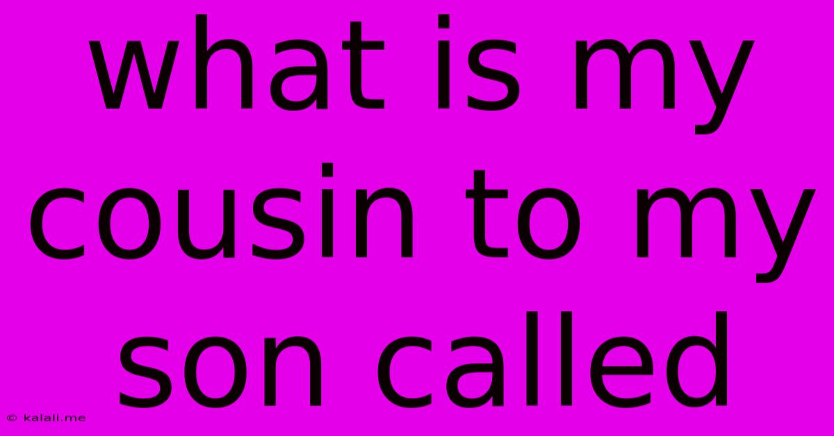 What Is My Cousin To My Son Called