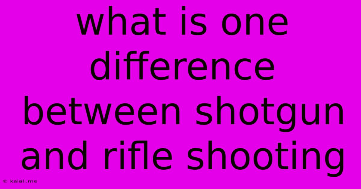 What Is One Difference Between Shotgun And Rifle Shooting