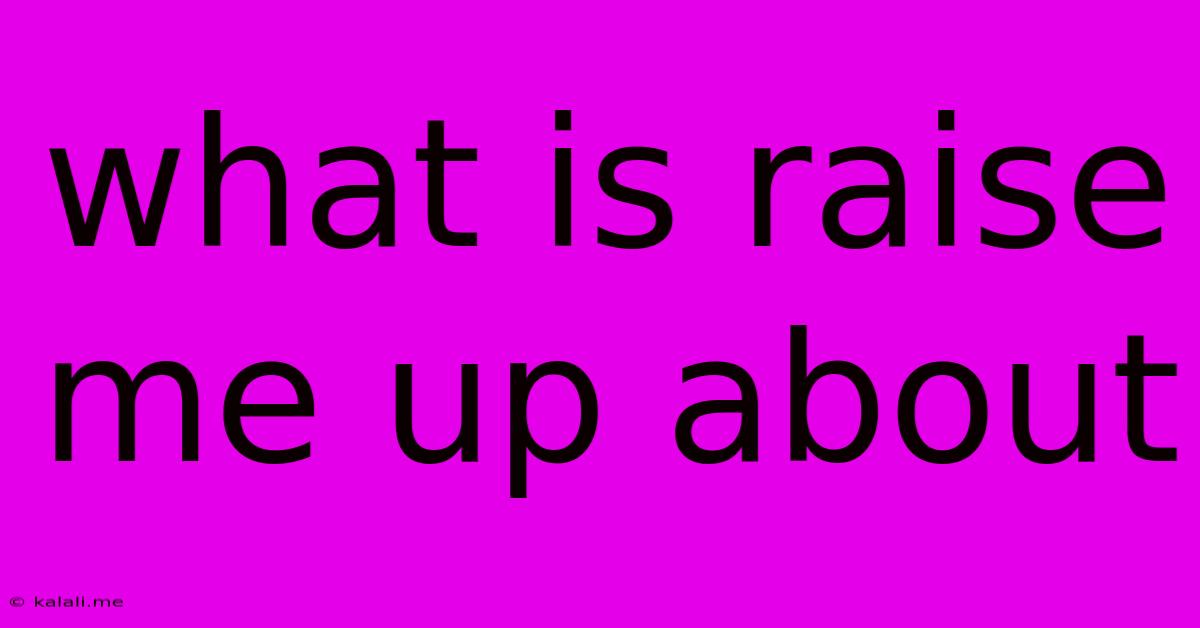 What Is Raise Me Up About