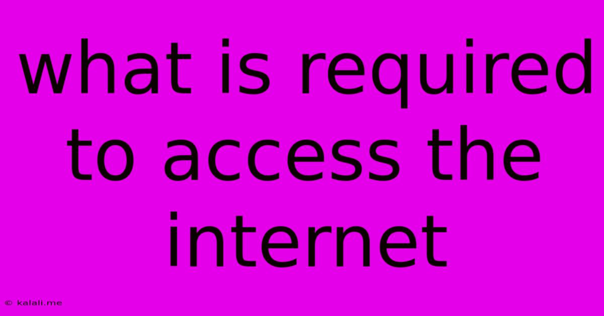 What Is Required To Access The Internet