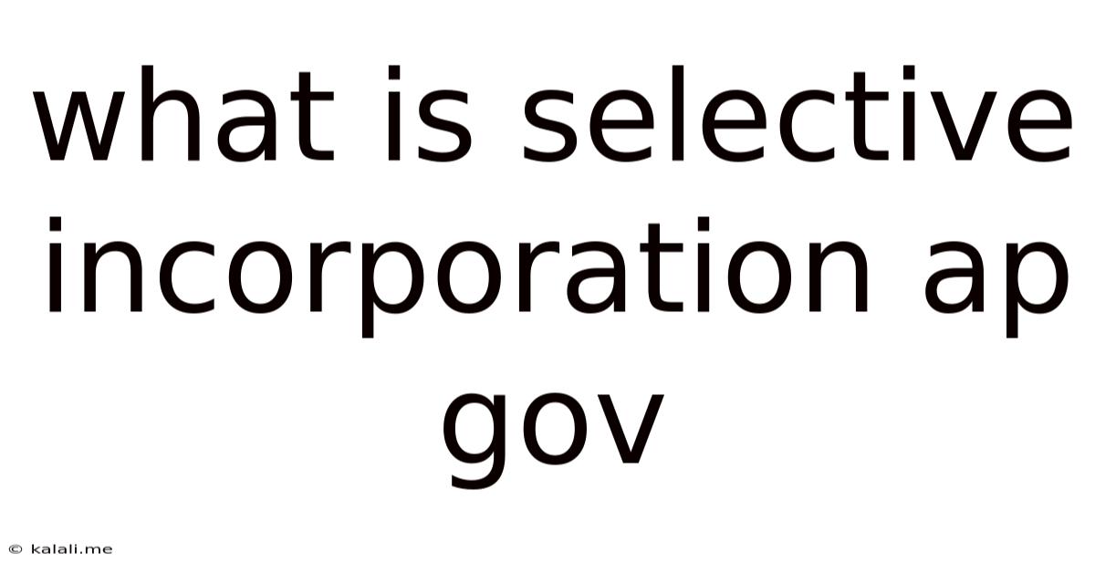 What Is Selective Incorporation Ap Gov