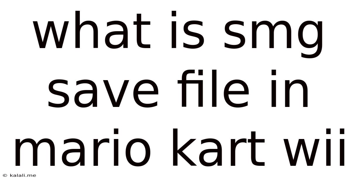 What Is Smg Save File In Mario Kart Wii