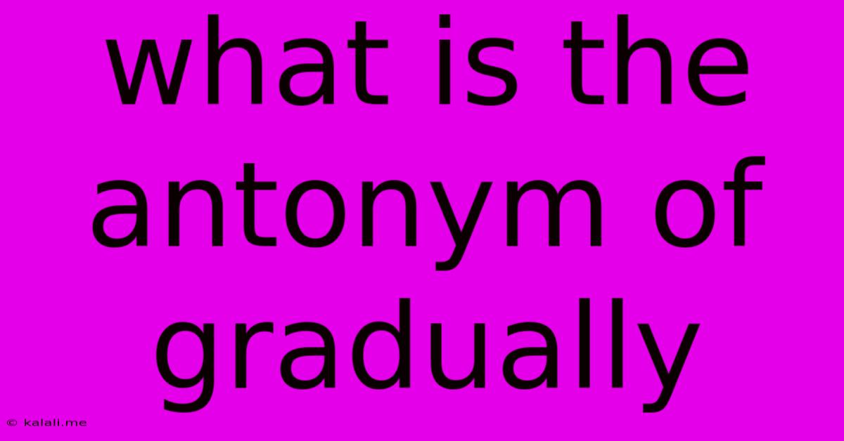 What Is The Antonym Of Gradually