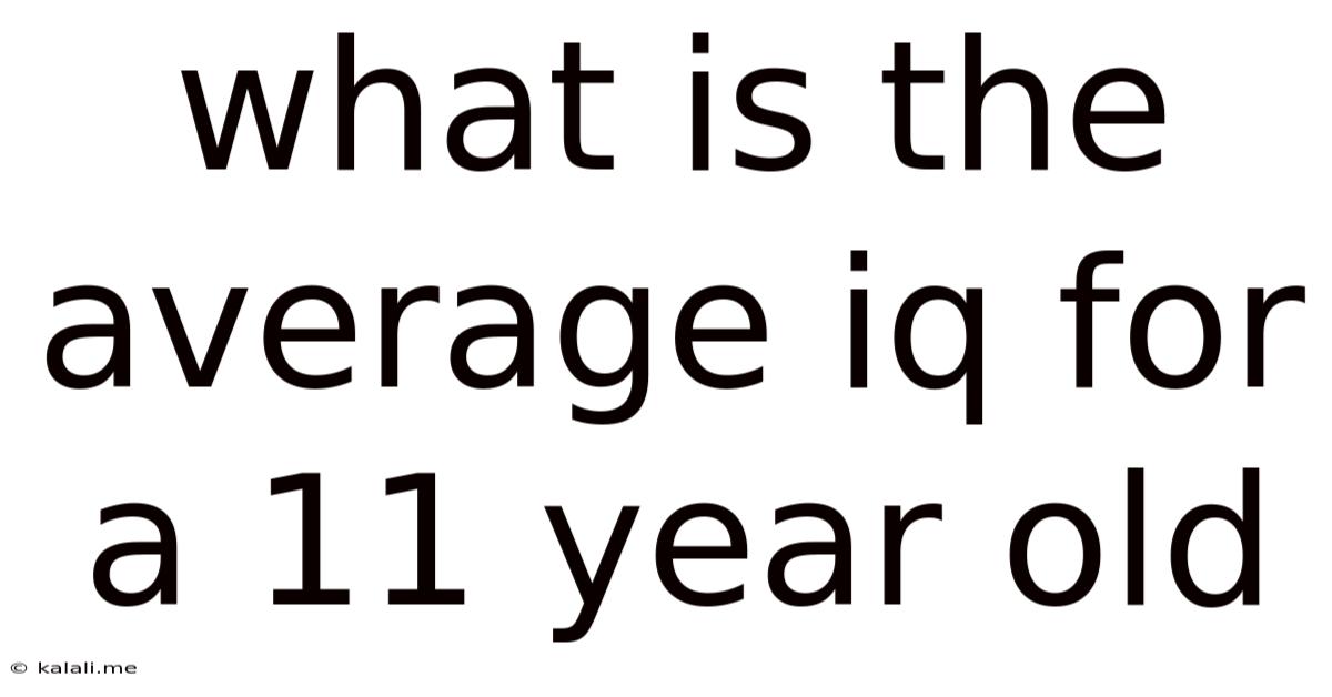What Is The Average Iq For A 11 Year Old