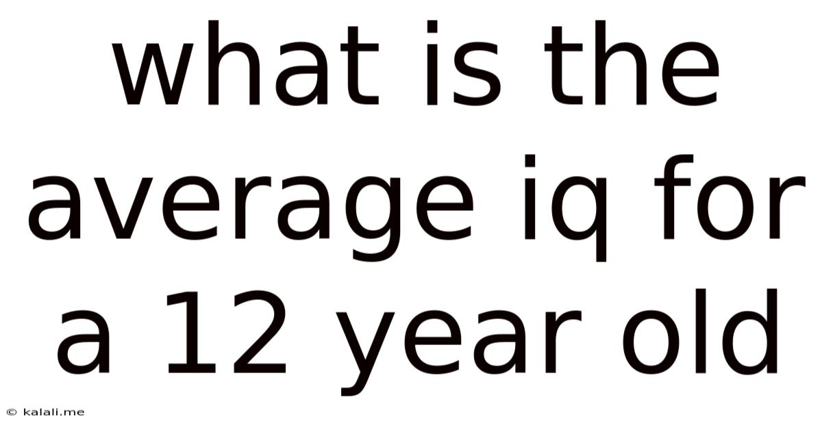 What Is The Average Iq For A 12 Year Old