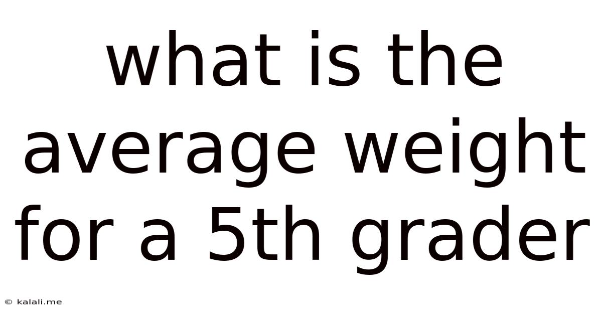 What Is The Average Weight For A 5th Grader