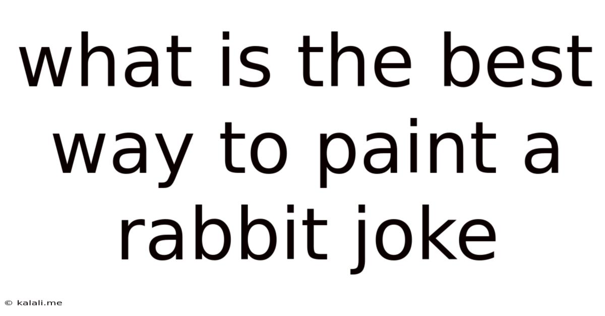 What Is The Best Way To Paint A Rabbit Joke