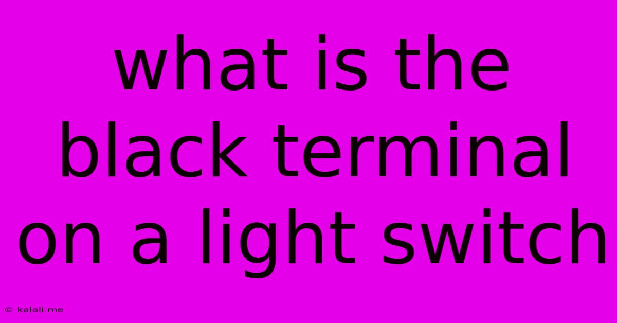 What Is The Black Terminal On A Light Switch