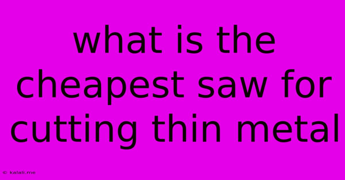 What Is The Cheapest Saw For Cutting Thin Metal
