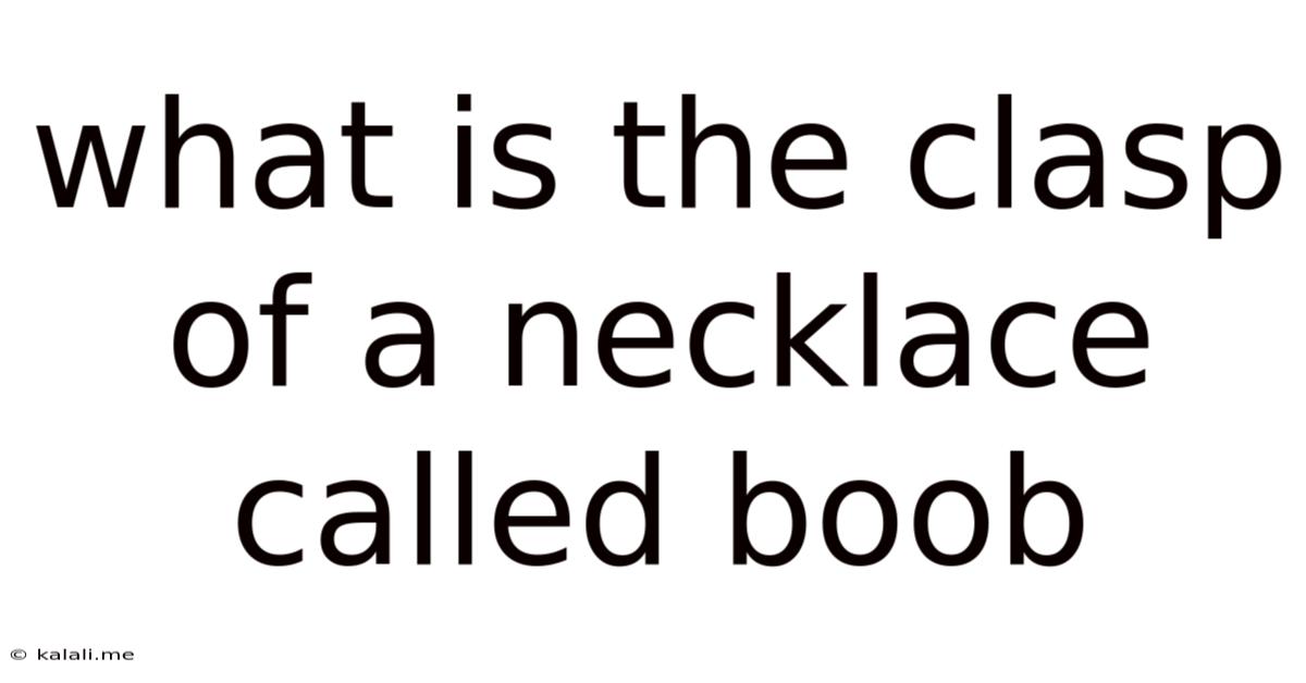 What Is The Clasp Of A Necklace Called Boob