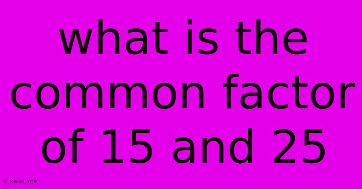 What Is The Common Factor Of 15 And 25