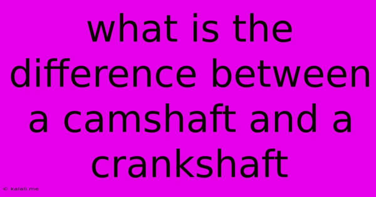 What Is The Difference Between A Camshaft And A Crankshaft
