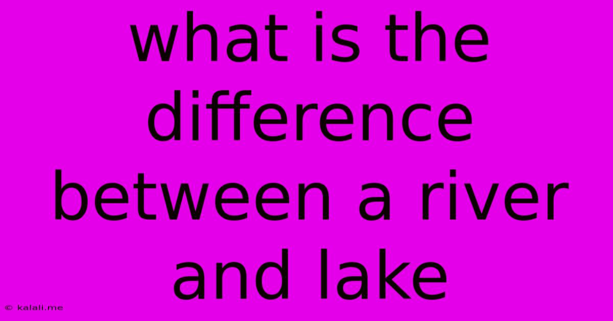 What Is The Difference Between A River And Lake