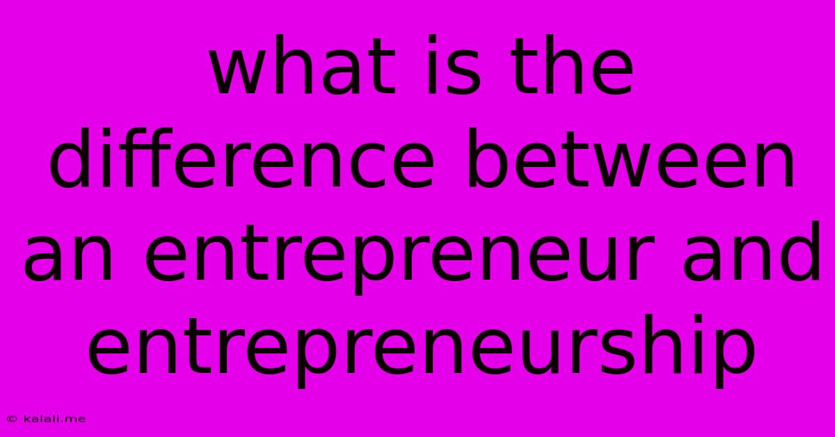 What Is The Difference Between An Entrepreneur And Entrepreneurship