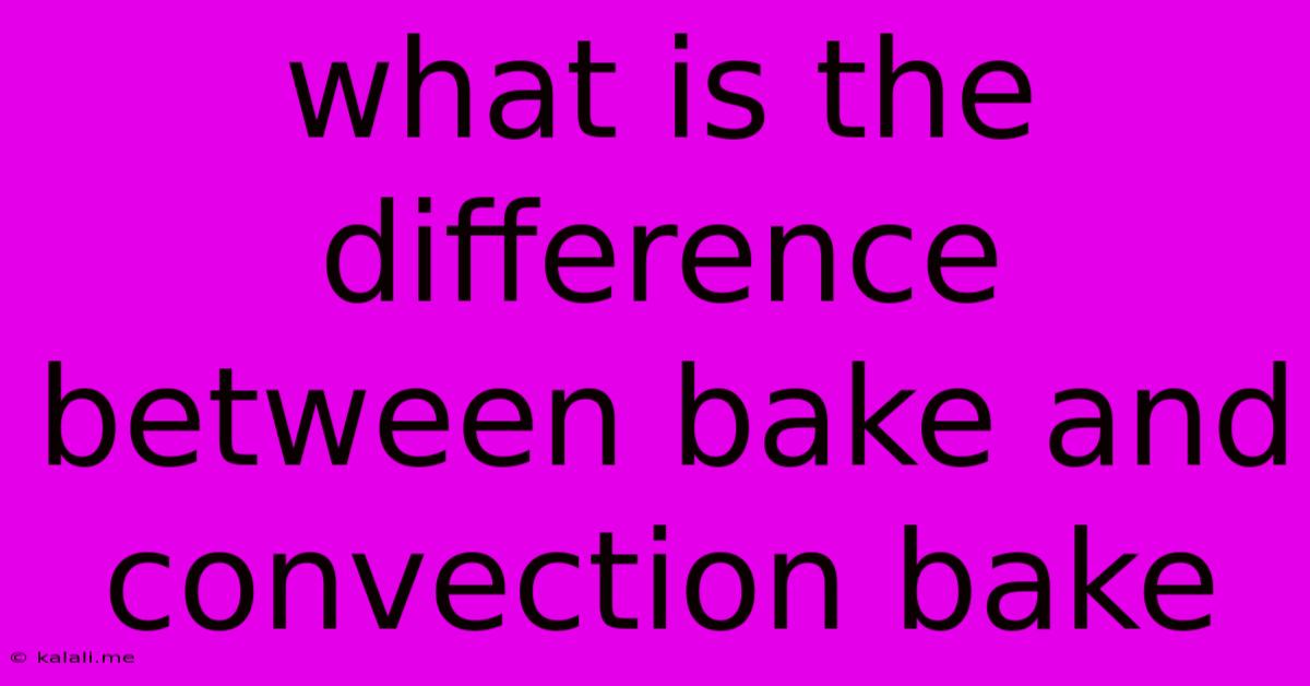 What Is The Difference Between Bake And Convection Bake