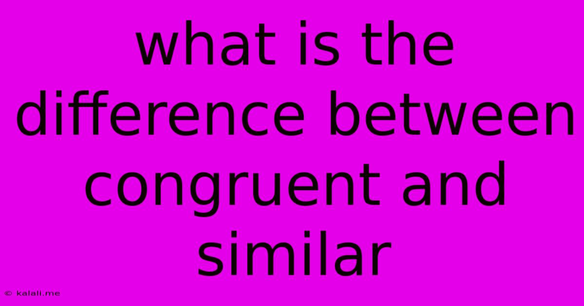 What Is The Difference Between Congruent And Similar